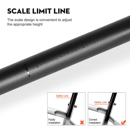 TOSEEK ZF-One Carbon Seatpost 27.2/30.8/31.6mm Matte Black MTB/Road Bike Seat Post Length 280mm Seat Tube Bicycle Parts