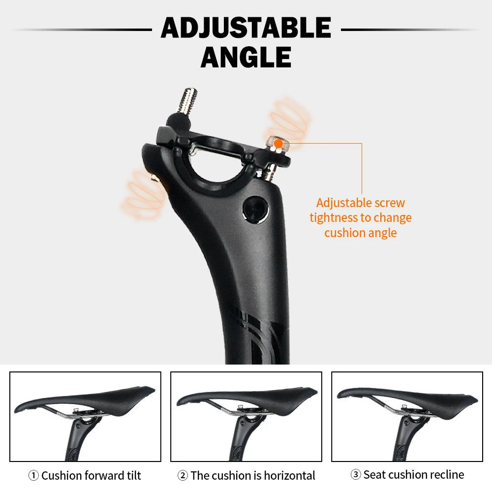 TOSEEK Carbon Seatpost 27.2/31.6mm 400mm Offset 20mm Matte Black MTB Road Bike Bicycle Seat Post Parts
