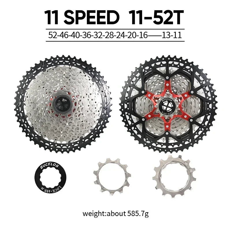 BUCKLOS Bicycle Flywheel 8/9/10/11/12 Speed Bike Cassette 36T/40T/42T/46T/50T/52T MTB Road Bike Freewheel for SHIMANO HG K7 Part