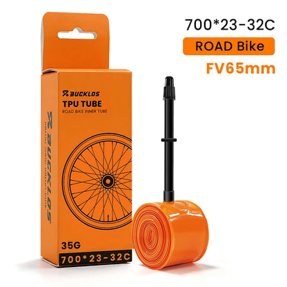 BUCKLOS Gravel Road Bike Inner Tube 700C Bicycle TPU Inner Tube 700x23/32C 700x33/45C TPU Inner Tire 45mm 65mm 80mm Presta Valve