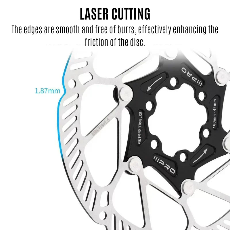 IIIPRO Bike Rotor Centerlock MTB Hydraulic Brake Disc Stainless Steel Durable Mountain Road Bike Brake Disk Rotors Cycling Part