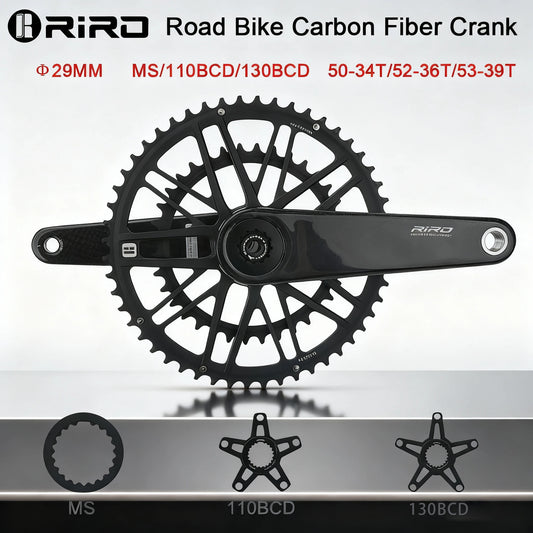 RIRO Carbon Fiber Road Crankset 29MM 50-34/52-36/53-39T