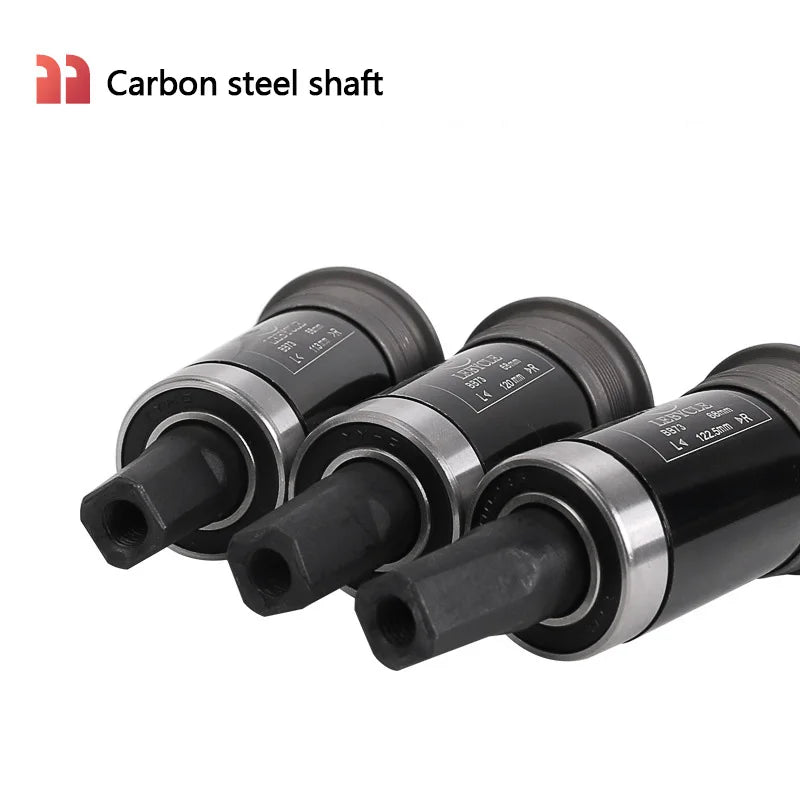 Mountain Bike Square Hole Bottom Bracket 73mm 113/122.5/124.5/126mm BB73 Waterproof Sealed Bearings Carbon Steel Cycling