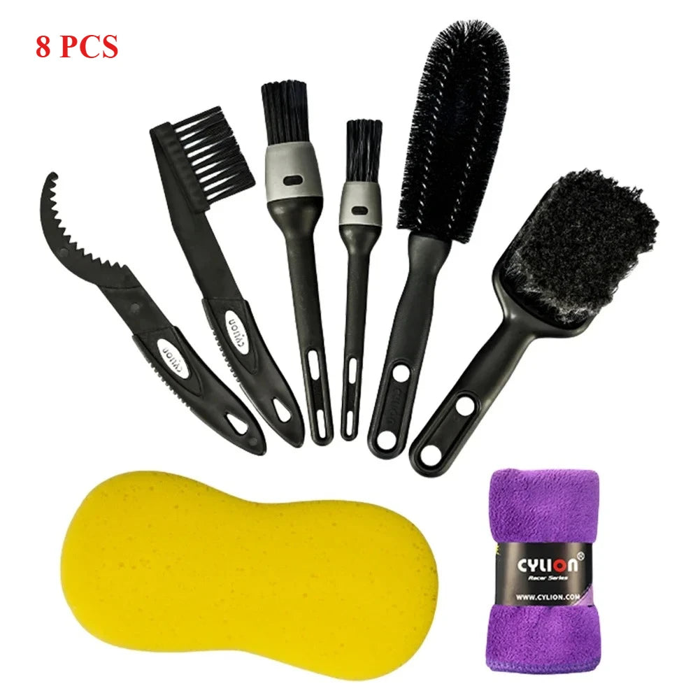 Bike Cleaning Tool Set Brush Kit for Mountain Road City BMX and