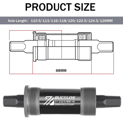BUCKLOS Bike Bottom Bracket Square Hole Road Mountain Bike E-Bike Crank BB BB68 BB80 BB90 BB100 BB110 BB120 MTB Crankset Parts