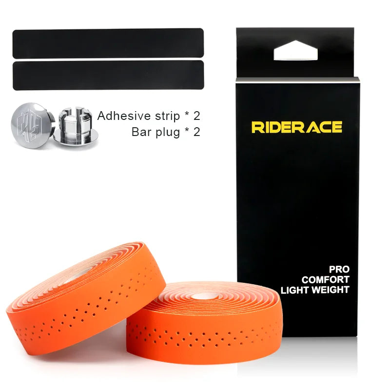 RIDERACE Bicycle Handlebar Tape Road Bike Handle Bar Tapes Anti-slip PU EVA Breathable Cycling Damping Anti-Vibration Straps