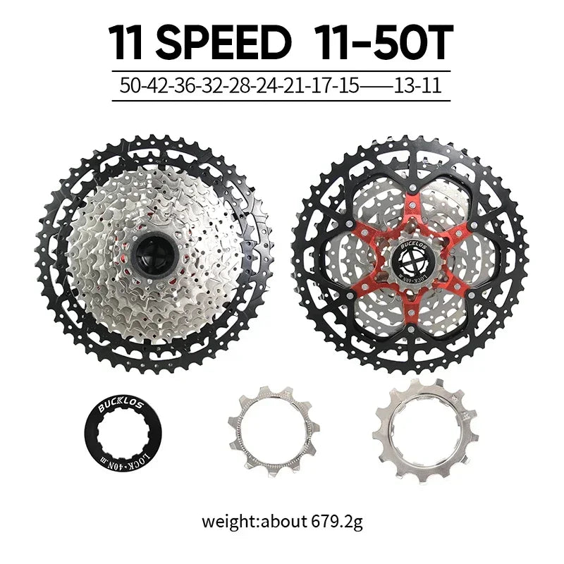 BUCKLOS Bicycle Flywheel 8/9/10/11/12 Speed Bike Cassette 36T/40T/42T/46T/50T/52T MTB Road Bike Freewheel for SHIMANO HG K7 Part