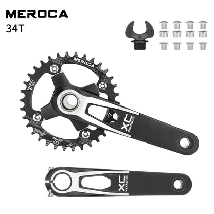 LUTU XC Hollow Integrated Crank MTB Cranks - Direct Mount MTB Single Chainring Aluminum Crankset MTB Accessories