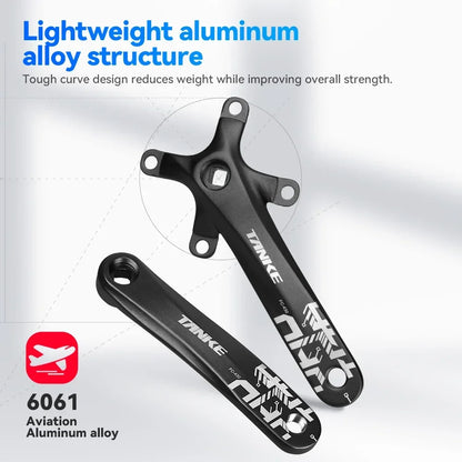 TANKE Bicycle Crank Square Hole Sprocket 104BCD 170mm Red Black Crank Round 32/34/36/38/40/42/44T Narrow Chainrings MTB Crankset