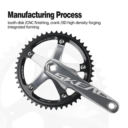 SKEACE BMX Crankset 48T Aluminum Alloy Fixed Gear Crank 144BCD Single Speed Fix Gear 165mm Bike Bicyle Chainwheel BMX Crank