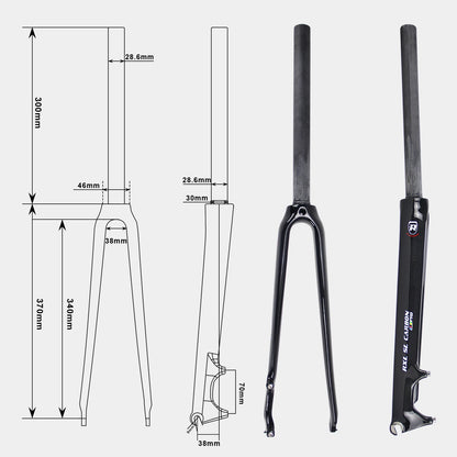 1-1/8“Disc Brake Road Bike Fork 700C Full Carbon Fiber Bicycle Forks 380g Lightweight 28.6mm Bike Accessories