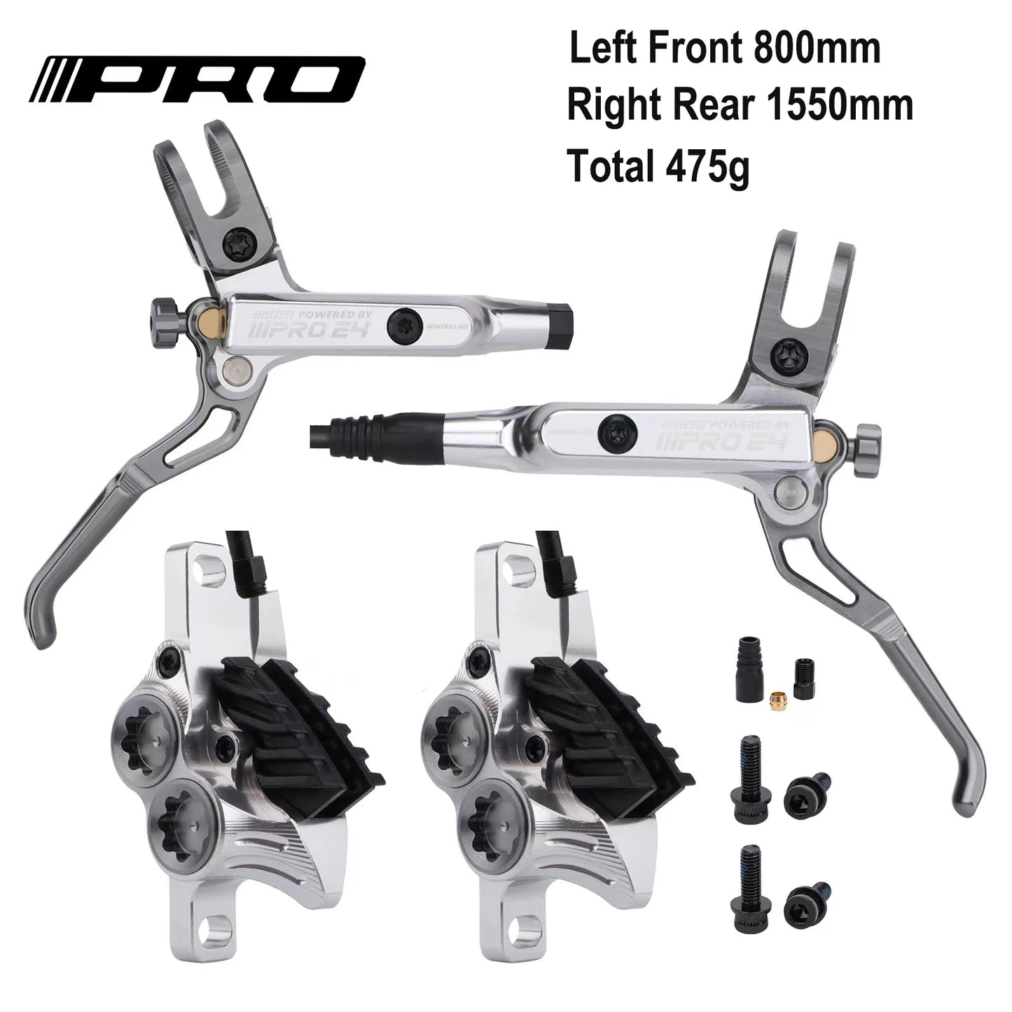 IIIPRO E4 Brake Ultralight 4 Piston Bicycle Hydraulic Brake 800/1550mm MTB Brake Cooling Oil Pressure AM DH Road Bike Disc Brake