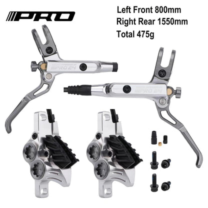 IIIPRO E4 Brake Ultralight 4 Piston Bicycle Hydraulic Brake 800/1550mm MTB Brake Cooling Oil Pressure AM DH Road Bike Disc Brake