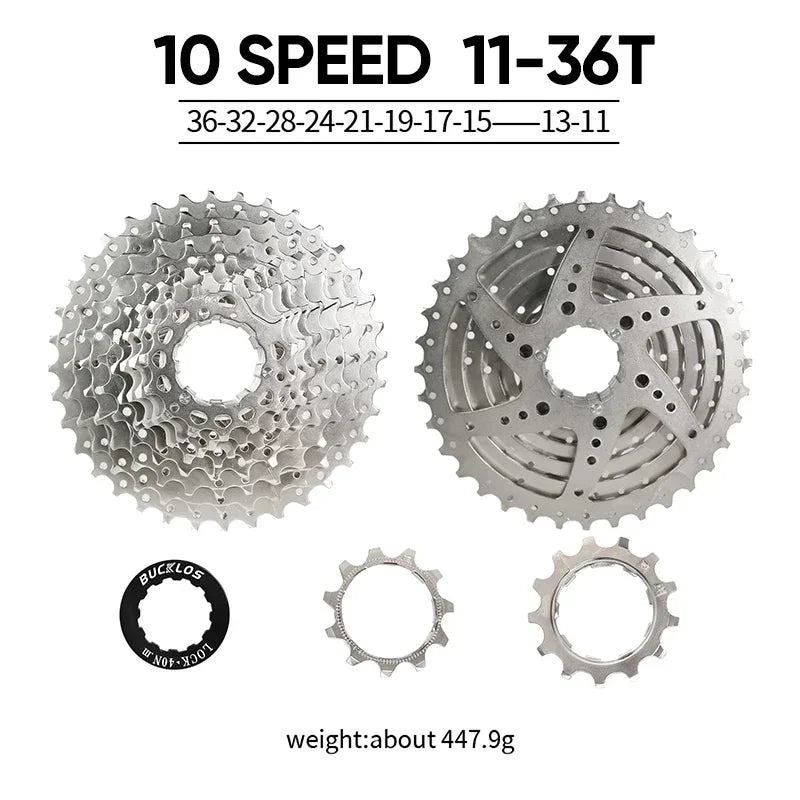 BUCKLOS Bicycle Flywheel 8/9/10/11/12 Speed Bike Cassette 36T/40T/42T/46T/50T/52T MTB Road Bike Freewheel for SHIMANO HG K7 Part