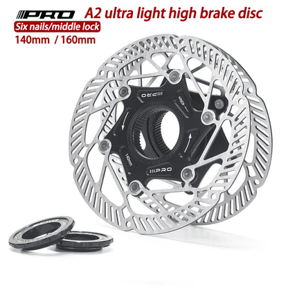 IIIPRO Center Lock 140/160mm Ultra-Light Disc Brake Rotor Heat Dissipation for MTB Road Bike High-Performance Brake Winter Ride