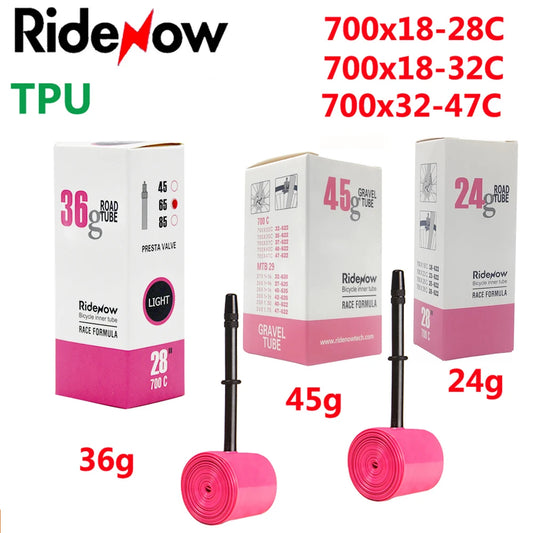 RideNow TPU Bike Inner Tube 700C 700x18 23 25 28 32 35 37 40 47C