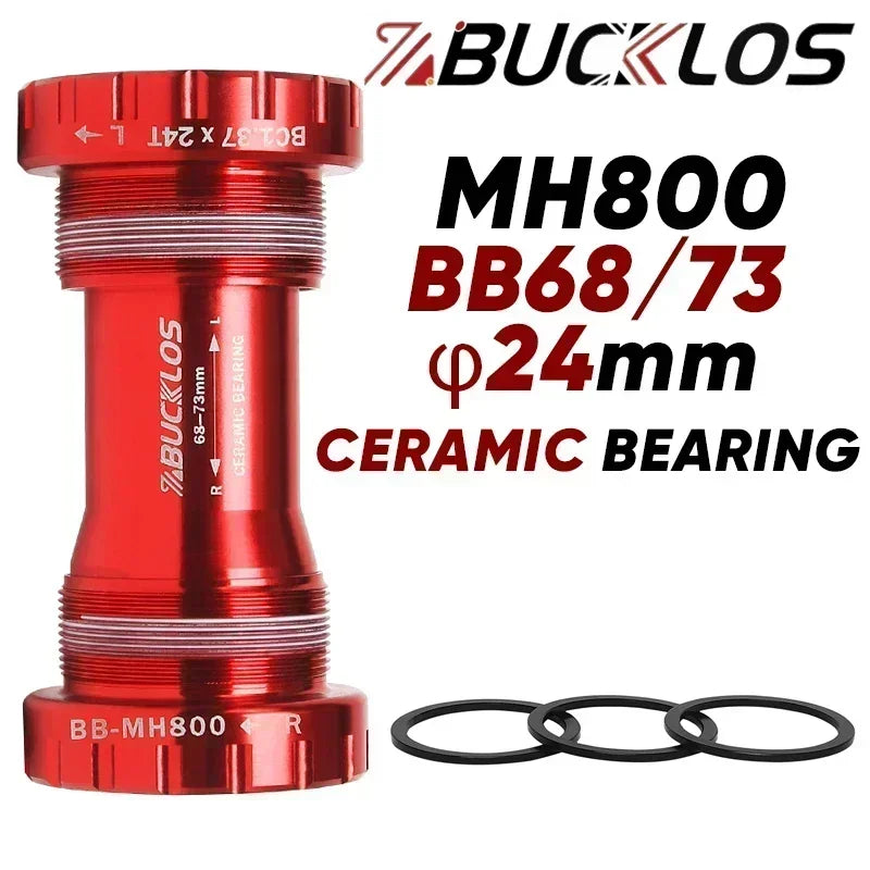 BUCKLOS Bicycle Bottom Bracket Ceramic Bearing BB MTB Road Bike BB68/73mm Bottom Bracket 24mm BSA Threaded Sealed BB Bike parts
