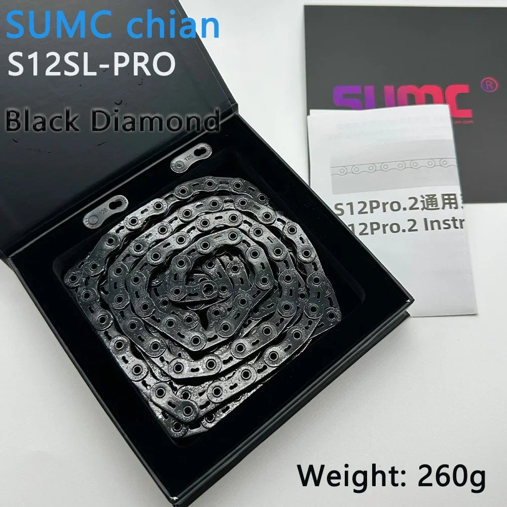 sumc 12 speed bike chain crescent chain road bike mountain  126 links ultra light bicycle chain for Shimano