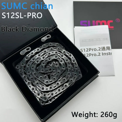 sumc 12 speed bike chain crescent chain road bike mountain  126 links ultra light bicycle chain for Shimano