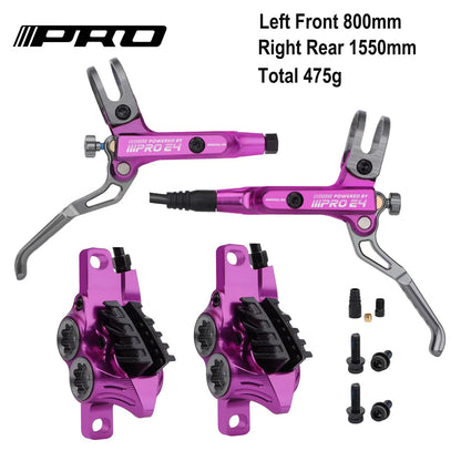 IIIPRO E4 Brake Ultralight 4 Piston Bicycle Hydraulic Brake 800/1550mm MTB Brake Cooling Oil Pressure AM DH Road Bike Disc Brake