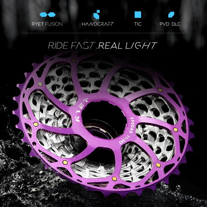 RYET 11-34T 12S CNC Alu/Steel Cassette 230g Ultralight HG for Shimano Road Gravel K7 12-Speed Bike