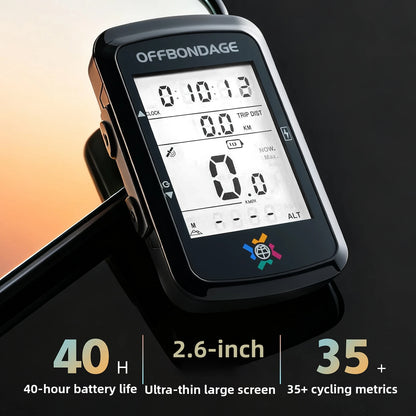 OFFBONDAGE GPS Bicycle Computer 2.6-inch Cycling Odometer Wireless Speedometer Waterproof Bike Digital Stopwatch  Cycling GPS