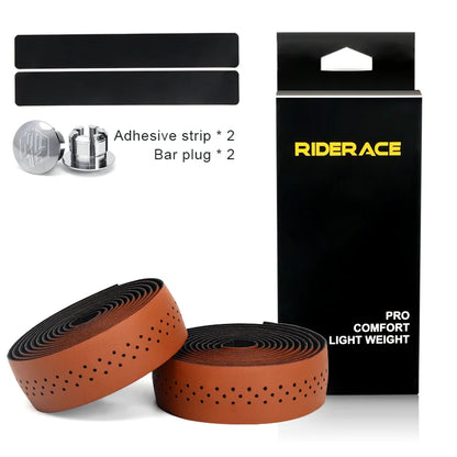 RIDERACE Bicycle Handlebar Tape Road Bike Handle Bar Tapes Anti-slip PU EVA Breathable Cycling Damping Anti-Vibration Straps