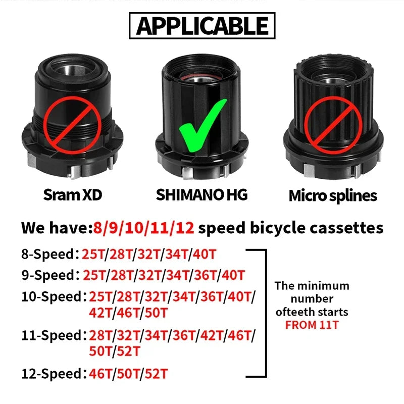 BUCKLOS Bicycle Cassette 10 speed MTB cassette K7 Road Bike Freewheel 25T 28T 32T 34T 36T 40T 10V Bike Cassettes Flywheel For HG