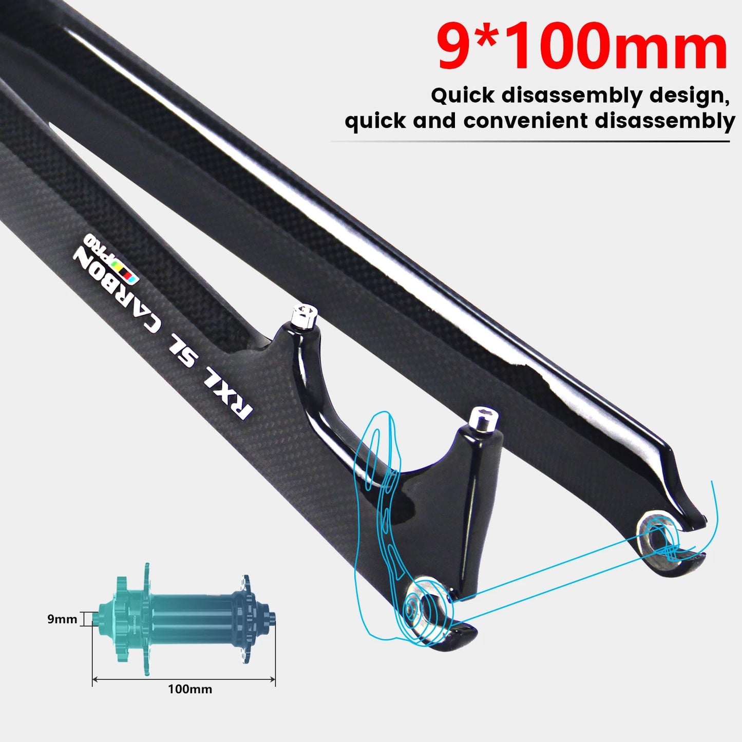 1-1/8“Disc Brake Road Bike Fork 700C Full Carbon Fiber Bicycle Forks 380g Lightweight 28.6mm Bike Accessories