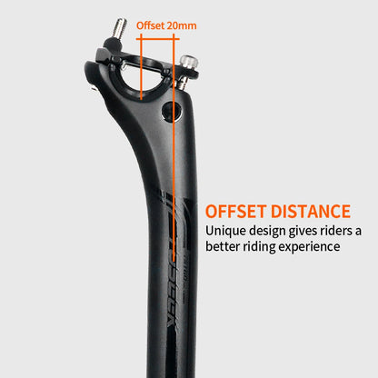 TOSEEK Carbon Seatpost 27.2/31.6mm 400mm Offset 20mm Matte Black MTB Road Bike Bicycle Seat Post Parts