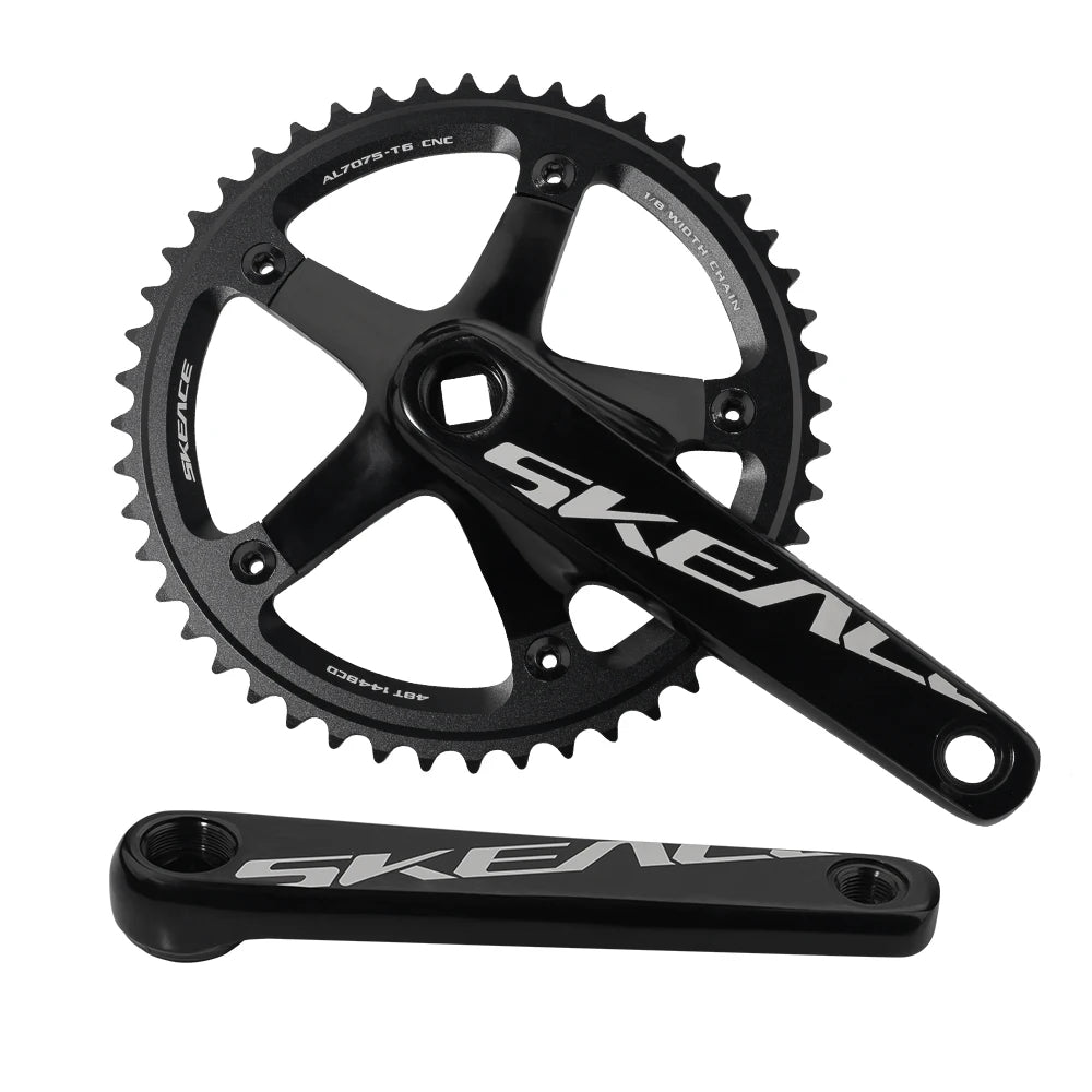 SKEACE BMX Crankset 48T Aluminum Alloy Fixed Gear Crank 144BCD Single Speed Fix Gear 165mm Bike Bicyle Chainwheel BMX Crank