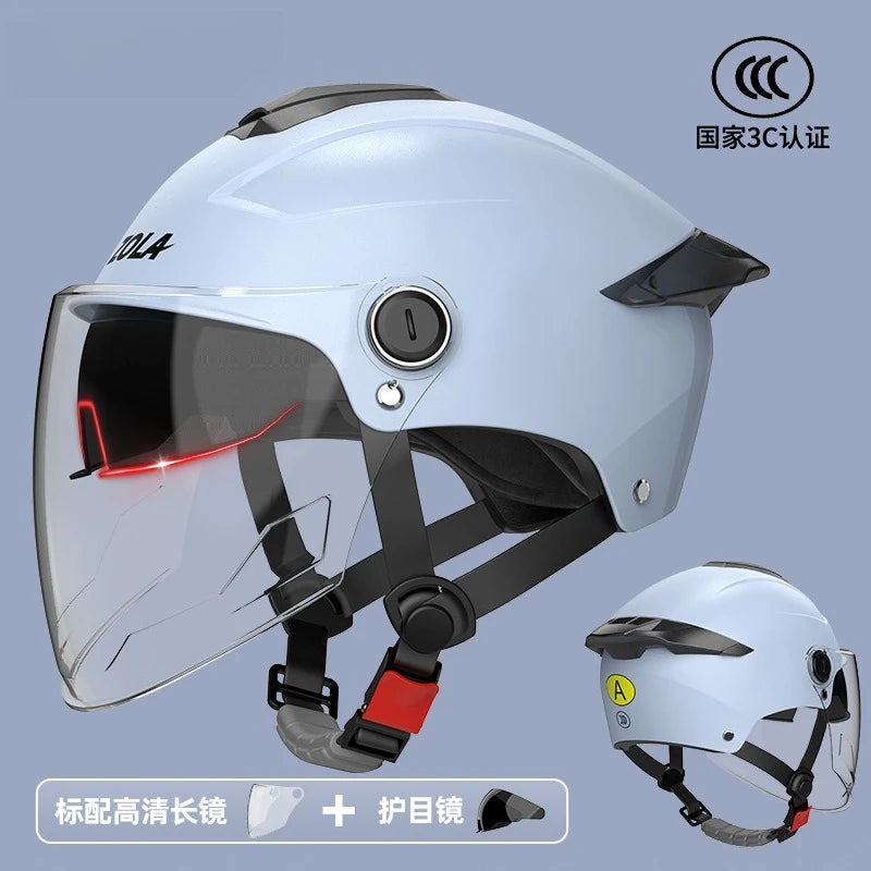 Lightweight Motorcycle  E-Bike Helmet For Men/Women  UV Protective All-Season Safety Helmet With Sun Visor
