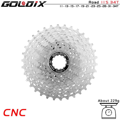 GOLDIX Ultralight CNC Road Bike Cassette 11/12 Speed k7 11S 12S 28T/32T/34T/36T Cassette Sprocket for SHIMANO HG