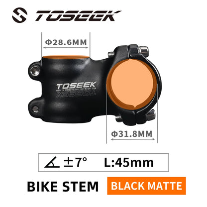 TOSEEK Bicycle Handlebar Stem 60/70/80/90/100mm MTB Stem 28.6mm 31.8mm Negative Power Mtb Lightweight Road Bike Table