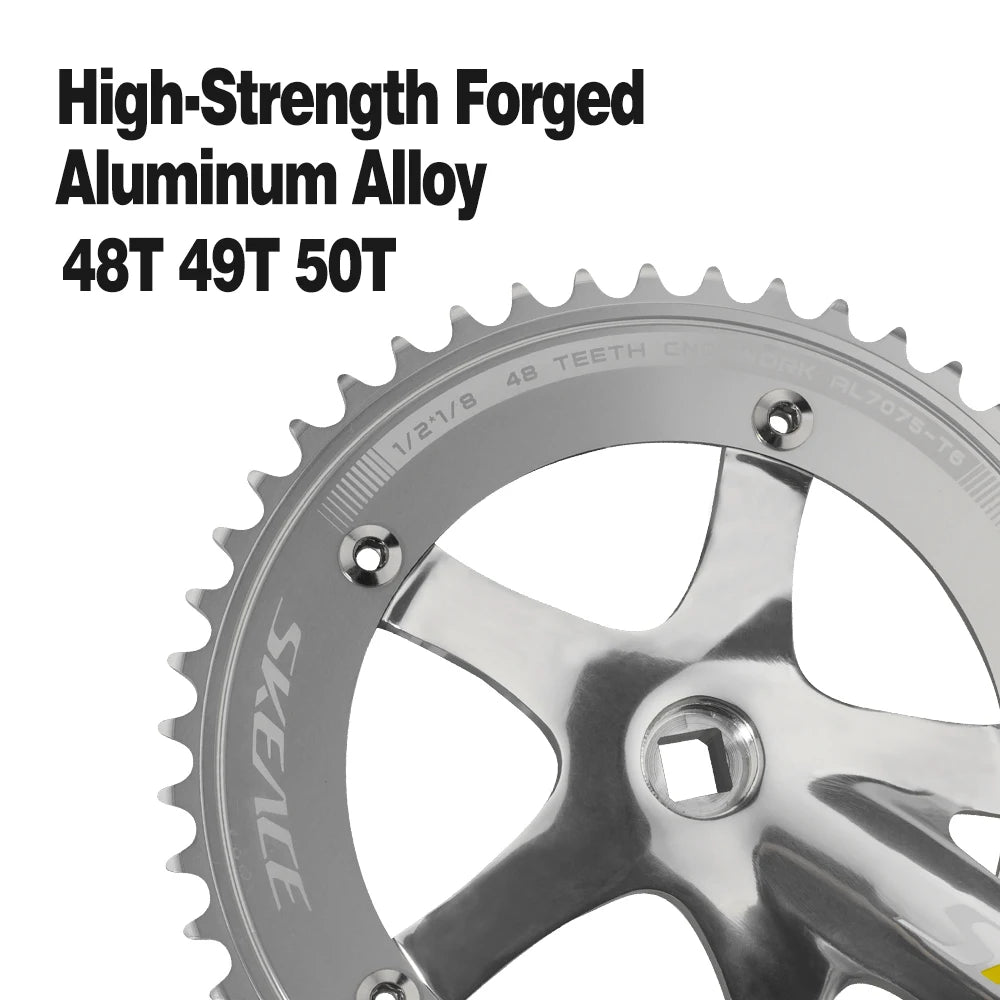 SKEACE 48T Bicycle Crankset Fixed Gear Chain Wheel BCD 144mm Spindle 110mm Racing Bike Crank Single Speed Chainring BMX Part