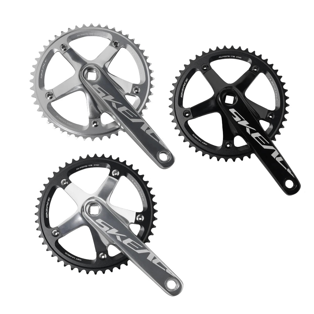 SKEACE BMX Crankset 48T Aluminum Alloy Fixed Gear Crank 144BCD Single Speed Fix Gear 165mm Bike Bicyle Chainwheel BMX Crank