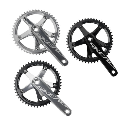SKEACE BMX Crankset 48T Aluminum Alloy Fixed Gear Crank 144BCD Single Speed Fix Gear 165mm Bike Bicyle Chainwheel BMX Crank