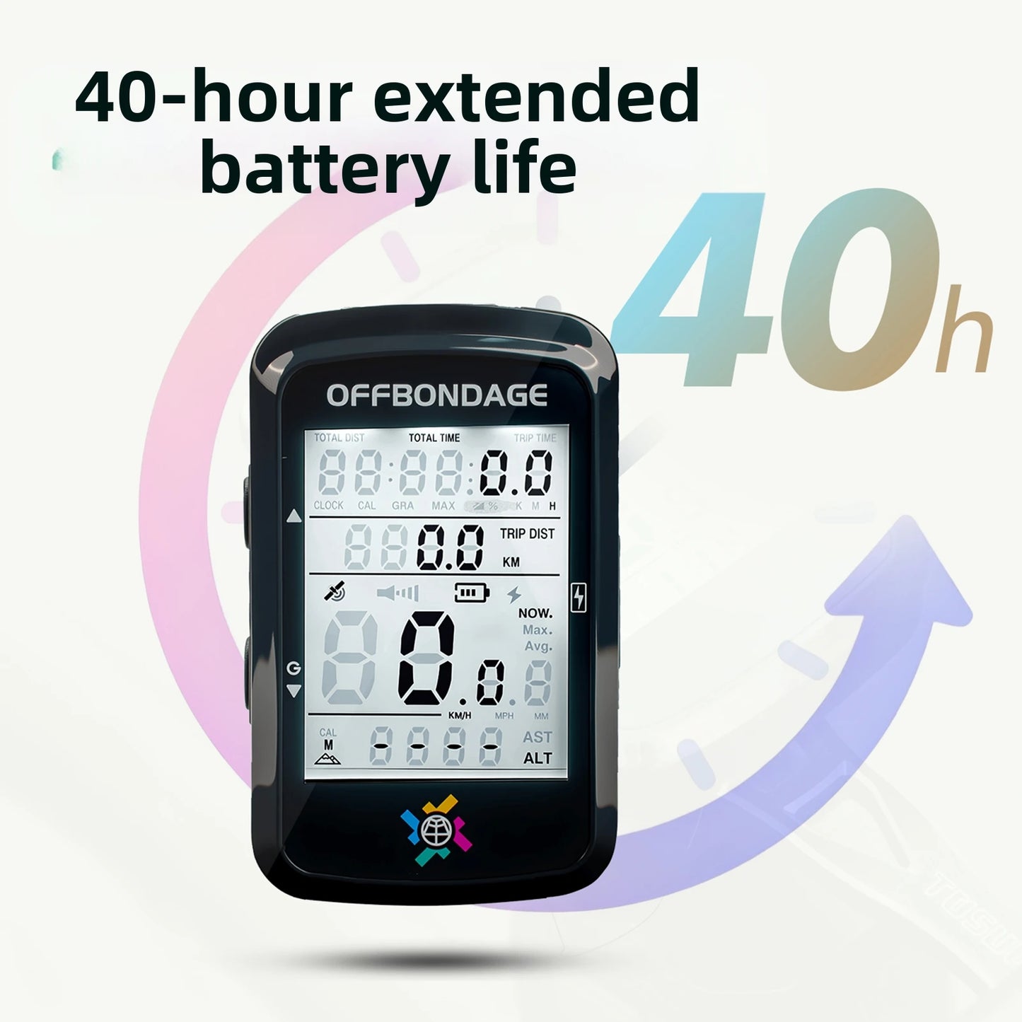 OFFBONDAGE GPS Bicycle Computer 2.6-inch Cycling Odometer Wireless Speedometer Waterproof Bike Digital Stopwatch  Cycling GPS