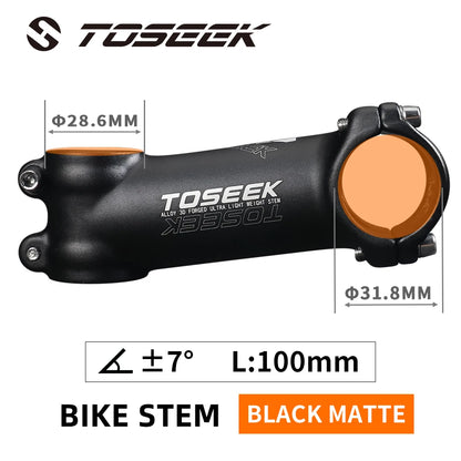 TOSEEK Bicycle Handlebar Stem 60/70/80/90/100mm MTB Stem 28.6mm 31.8mm Negative Power Mtb Lightweight Road Bike Table