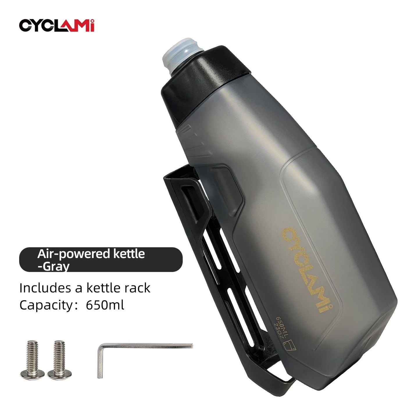 CYCLAMI Bicycle 650ml Aerodynamic Water Bottle Bracket Set Bike Water Bottle MTB Road Frame Down Tube Riding Water Kettle