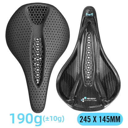 RYET Full Carbon 3D Printed Saddle 145/155mm 160-227g Oval 7x9mm Rails Superflow Cut-Out Ultralight Road MTB Gravel Triathlon XC