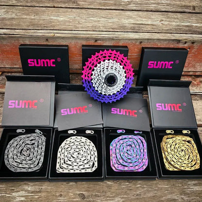 sumc 12 speed bike chain crescent chain road bike mountain  126 links ultra light bicycle chain for Shimano
