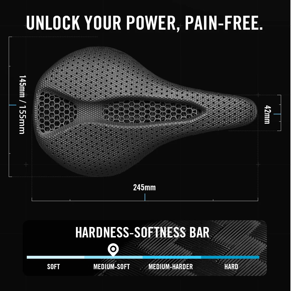 RYET Carbon 3D Printed Saddle 145/155MM 190g 7*9 Bike Seating For Men Women Triathlon Road MTB Mountain Gravel Cycling Parts