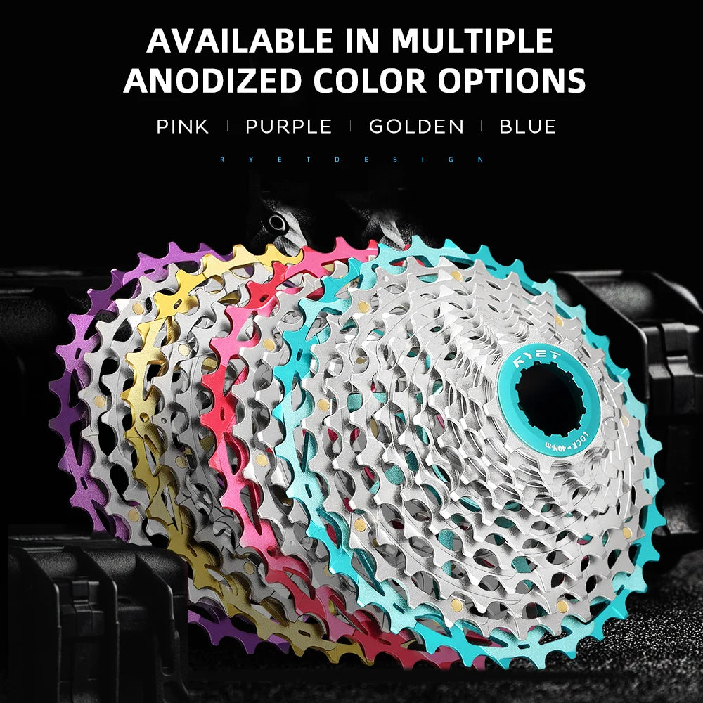 RYET 11-34T 12S CNC Alu/Steel Cassette 230g Ultralight HG for Shimano Road Gravel K7 12-Speed Bike
