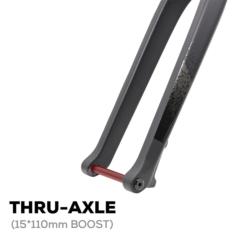 MTB Thru Axle 15*110mm Boost Fork,Full Carbon Bike Straight Or Tapared Rigid Bicycle Front Fork,26"/27.5"/29" ,Disc Brake