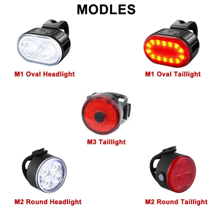 BUCKLOS Bike Lighting Front and Rear Lights Bicycle Lamp Led