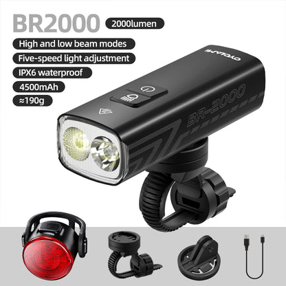 2000 Lumens CYCLAMI Bike Headlight Bicycle Flashlight Handlebar