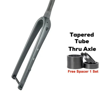 ERZERO Full Carbon Gravel Fork 700C/27.5" Tapered 12x100mm Thru-Axle 55mm Tire Clearance Disc/Rim Brake