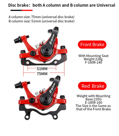 ZOOM DB680 Bicycle Brakes MTB Mechanical Disc Brake Set For MTB Electric Scooters Caliper With Rotor 160mm Winter Cycling Parts