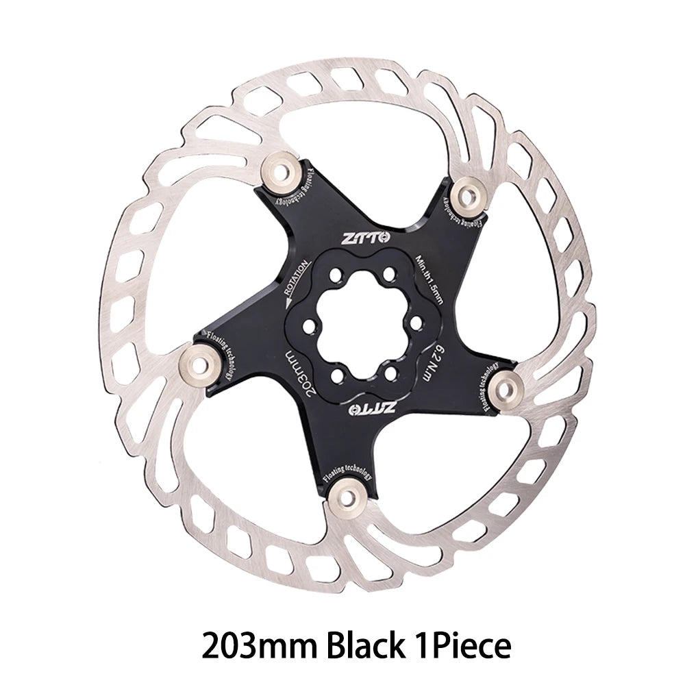 ZTTO Bicycle Disc Brake Floating Rotor 6-bolt 203mm180mm 160mm High Strength Steel Fit Any Pads For MTB Road Bike